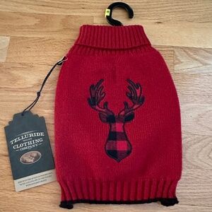 NWT Pet Dog Sweater Red Telluride Clothing Company Size XS
